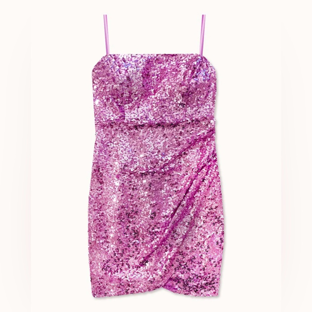 Purple Sequin Bodycon Mini Dress